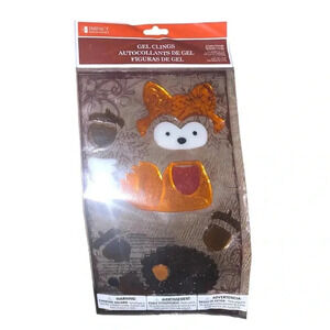 Autumn fox and hedgehog gel clings